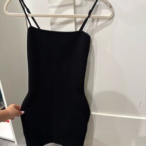 Babaton Black Ribbed Knit Fabric